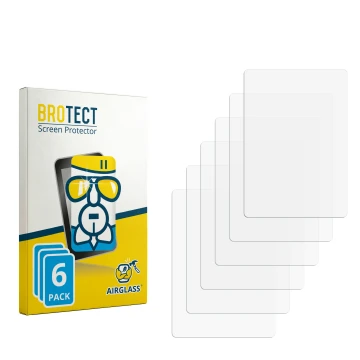 Parte frontal de un envase de producto con el logotipo de la marca BROTECT. Al lado está el protector de pantalla correspondie