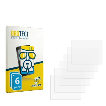 Parte frontal de un envase de producto con el logotipo de la marca BROTECT. Al lado está el protector de pantalla correspondie