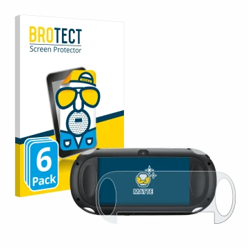 Parte frontal de un envase de producto con el logotipo de la marca BROTECT. Al lado se muestra el dispositivo Sony Playstation