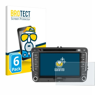 Parte frontal de un envase de producto con el logotipo de la marca BROTECT. Al lado se muestra el dispositivo Zenec E>Go 7