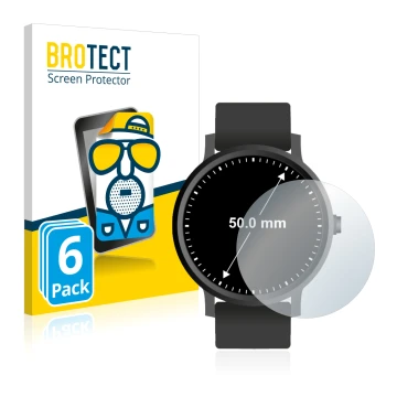Parte frontal de un envase de producto con el logotipo de la marca BROTECT. Al lado se muestra el dispositivo Relojes (Circula