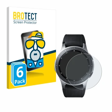 Parte frontal de un envase de producto con el logotipo de la marca BROTECT. Al lado se muestra el dispositivo Samsung Galaxy W