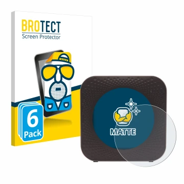 Parte frontal de un envase de producto con el logotipo de la marca BROTECT. Al lado se muestra el dispositivo Netgear Nighthaw