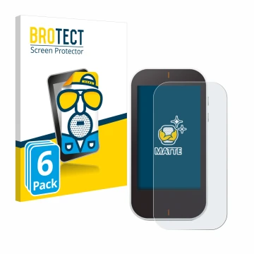 Parte frontal de un envase de producto con el logotipo de la marca BROTECT. Al lado se muestra el dispositivo Garmin Approach 