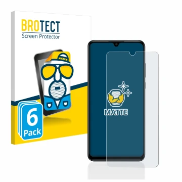 Parte frontal de un envase de producto con el logotipo de la marca BROTECT. Al lado se muestra el dispositivo Huawei P30 lite 