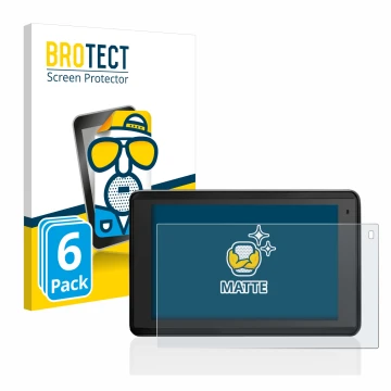 Parte frontal de un envase de producto con el logotipo de la marca BROTECT. Al lado se muestra el dispositivo Garmin Aera 660 
