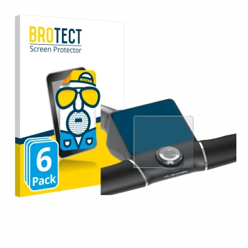 Parte frontal de un envase de producto con el logotipo de la marca BROTECT. Al lado se muestra el dispositivo Motocaddy M5 GPS