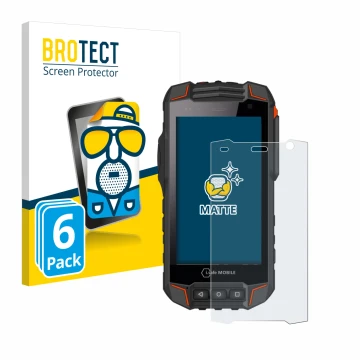 Parte frontal de un envase de producto con el logotipo de la marca BROTECT. Al lado se muestra el dispositivo i.safe MOBILE IS