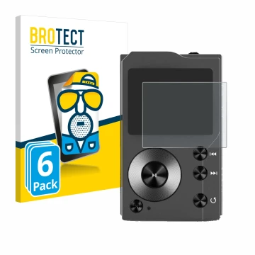 Parte frontal de un envase de producto con el logotipo de la marca BROTECT. Al lado se muestra el dispositivo Surfans F20 con 