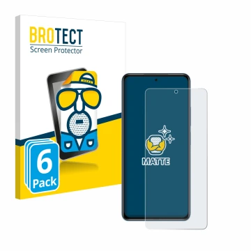Parte frontal de un envase de producto con el logotipo de la marca BROTECT. Al lado se muestra el dispositivo Xiaomi Poco F3 c