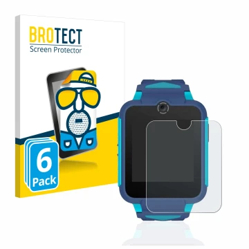 Parte frontal de un envase de producto con el logotipo de la marca BROTECT. Al lado se muestra el dispositivo TCL Movetime Fam