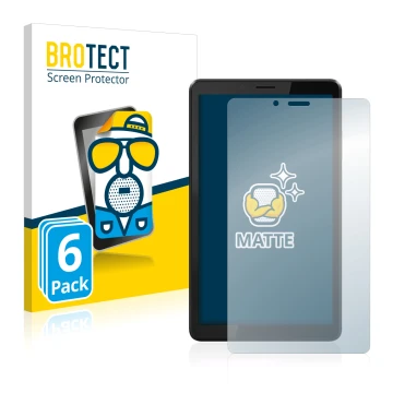 Parte frontal de un envase de producto con el logotipo de la marca BROTECT. Al lado se muestra el dispositivo Lenovo Tab M7 (3
