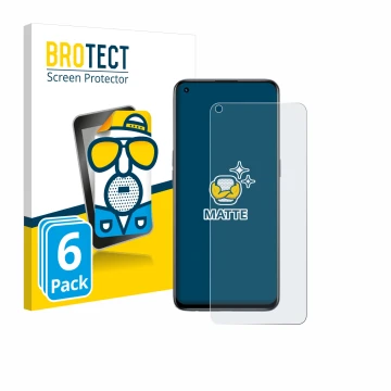Parte frontal de un envase de producto con el logotipo de la marca BROTECT. Al lado se muestra el dispositivo realme GT Master