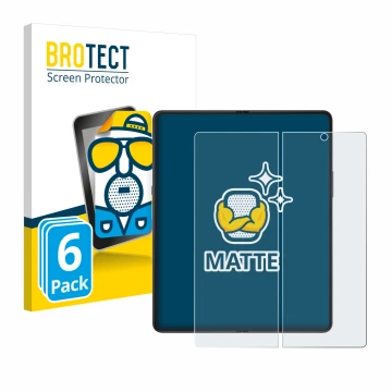 Parte frontal de un envase de producto con el logotipo de la marca BROTECT. Al lado se muestra el dispositivo Samsung Galaxy Z