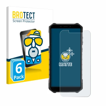 Parte frontal de un envase de producto con el logotipo de la marca BROTECT. Al lado se muestra el dispositivo Ulefone Armor X9