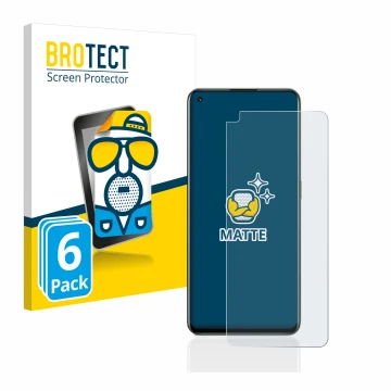 Parte frontal de un envase de producto con el logotipo de la marca BROTECT. Al lado se muestra el dispositivo realme GT 2 Pro 