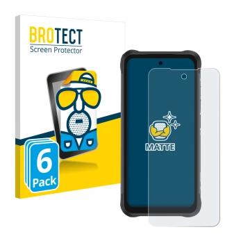 Parte frontal de un envase de producto con el logotipo de la marca BROTECT. Al lado se muestra el dispositivo Umidigi Bison GT