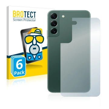 Parte frontal de un envase de producto con el logotipo de la marca BROTECT. Al lado se muestra el dispositivo Samsung Galaxy S