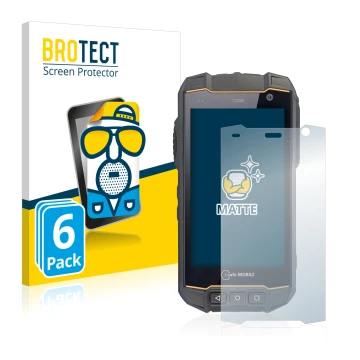 Parte frontal de un envase de producto con el logotipo de la marca BROTECT. Al lado se muestra el dispositivo i.safe MOBILE IS