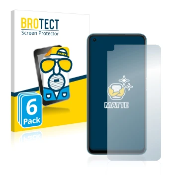 Parte frontal de un envase de producto con el logotipo de la marca BROTECT. Al lado se muestra el dispositivo Oppo A76 con su 