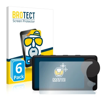 Parte frontal de un envase de producto con el logotipo de la marca BROTECT. Al lado se muestra el dispositivo Spotify Car Thin