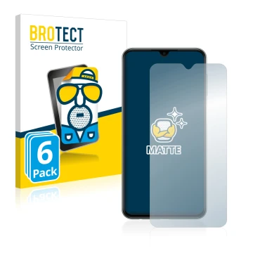 Parte frontal de un envase de producto con el logotipo de la marca BROTECT. Al lado se muestra el dispositivo Samsung Galaxy M