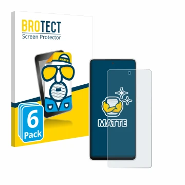 Parte frontal de un envase de producto con el logotipo de la marca BROTECT. Al lado se muestra el dispositivo Samsung Galaxy A