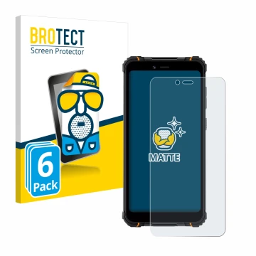 Parte frontal de un envase de producto con el logotipo de la marca BROTECT. Al lado se muestra el dispositivo Hotwav T5 Pro co