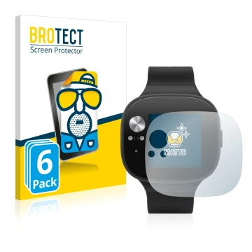 Parte frontal de un envase de producto con el logotipo de la marca BROTECT. Al lado se muestra el dispositivo ASUS Vivowatch B
