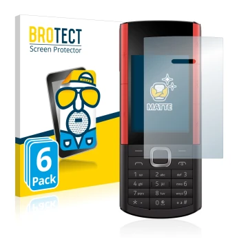 Parte frontal de un envase de producto con el logotipo de la marca BROTECT. Al lado se muestra el dispositivo Nokia 5710 XA co