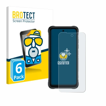 Parte frontal de un envase de producto con el logotipo de la marca BROTECT. Al lado se muestra el dispositivo Umidigi Bison 2 