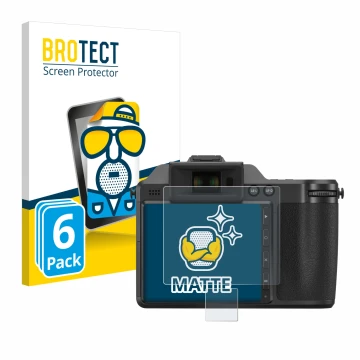 Parte frontal de un envase de producto con el logotipo de la marca BROTECT. Al lado se muestra el dispositivo Hasselblad X2D 1