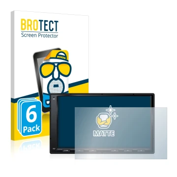 Parte frontal de un envase de producto con el logotipo de la marca BROTECT. Al lado se muestra el dispositivo Atoto A6 PF 7 Zo