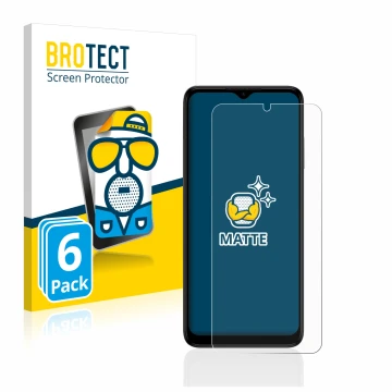 Parte frontal de un envase de producto con el logotipo de la marca BROTECT. Al lado se muestra el dispositivo Nokia G22 con su