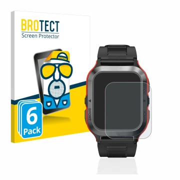 Parte frontal de un envase de producto con el logotipo de la marca BROTECT. Al lado se muestra el dispositivo Kospet Tank M2 c