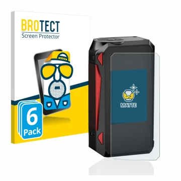 Parte frontal de un envase de producto con el logotipo de la marca BROTECT. Al lado se muestra el dispositivo Smok G-Priv 4 co
