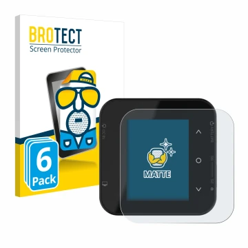 Parte frontal de un envase de producto con el logotipo de la marca BROTECT. Al lado se muestra el dispositivo ISDT Air8 con su