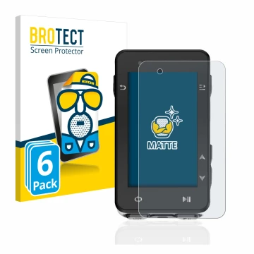 Parte frontal de un envase de producto con el logotipo de la marca BROTECT. Al lado se muestra el dispositivo iGPSPORT iGS630 