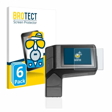 Parte frontal de un envase de producto con el logotipo de la marca BROTECT. Al lado se muestra el dispositivo Giant Ridecontro