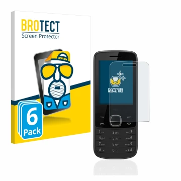 Parte frontal de un envase de producto con el logotipo de la marca BROTECT. Al lado se muestra el dispositivo Nokia 225 4G con