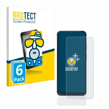 Parte frontal de un envase de producto con el logotipo de la marca BROTECT. Al lado se muestra el dispositivo Cubot X70 con su