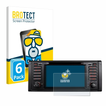 Parte frontal de un envase de producto con el logotipo de la marca BROTECT. Al lado se muestra el dispositivo Xtrons IQ7039B c