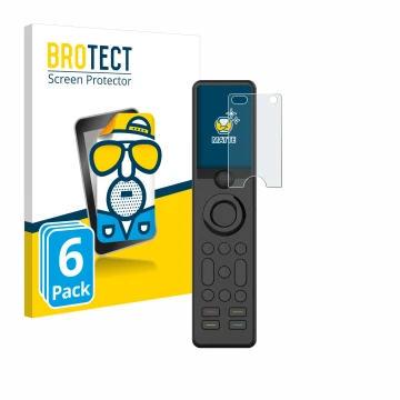 Parte frontal de un envase de producto con el logotipo de la marca BROTECT. Al lado se muestra el dispositivo Sofabaton X1 con