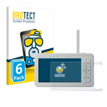 Parte frontal de un envase de producto con el logotipo de la marca BROTECT. Al lado se muestra el dispositivo Babysense HD S2 