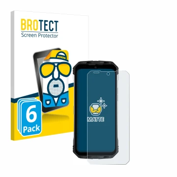 Parte frontal de un envase de producto con el logotipo de la marca BROTECT. Al lado se muestra el dispositivo Doogee S100 Pro 