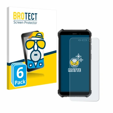 Parte frontal de un envase de producto con el logotipo de la marca BROTECT. Al lado se muestra el dispositivo Ulefone Armor X1