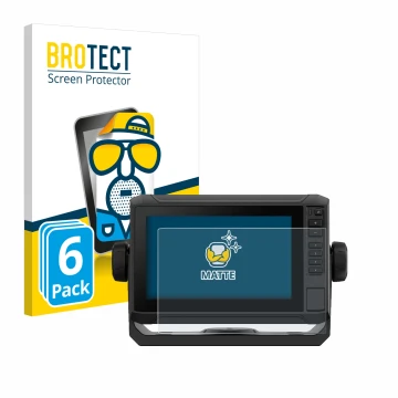 Parte frontal de un envase de producto con el logotipo de la marca BROTECT. Al lado se muestra el dispositivo Garmin ECHOMAP U