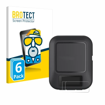 Parte frontal de un envase de producto con el logotipo de la marca BROTECT. Al lado se muestra el dispositivo Garmin inReach M