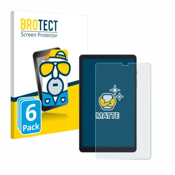 Parte frontal de un envase de producto con el logotipo de la marca BROTECT. Al lado se muestra el dispositivo Blackview Tab 60