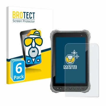 Parte frontal de un envase de producto con el logotipo de la marca BROTECT. Al lado se muestra el dispositivo Juniper Systems 